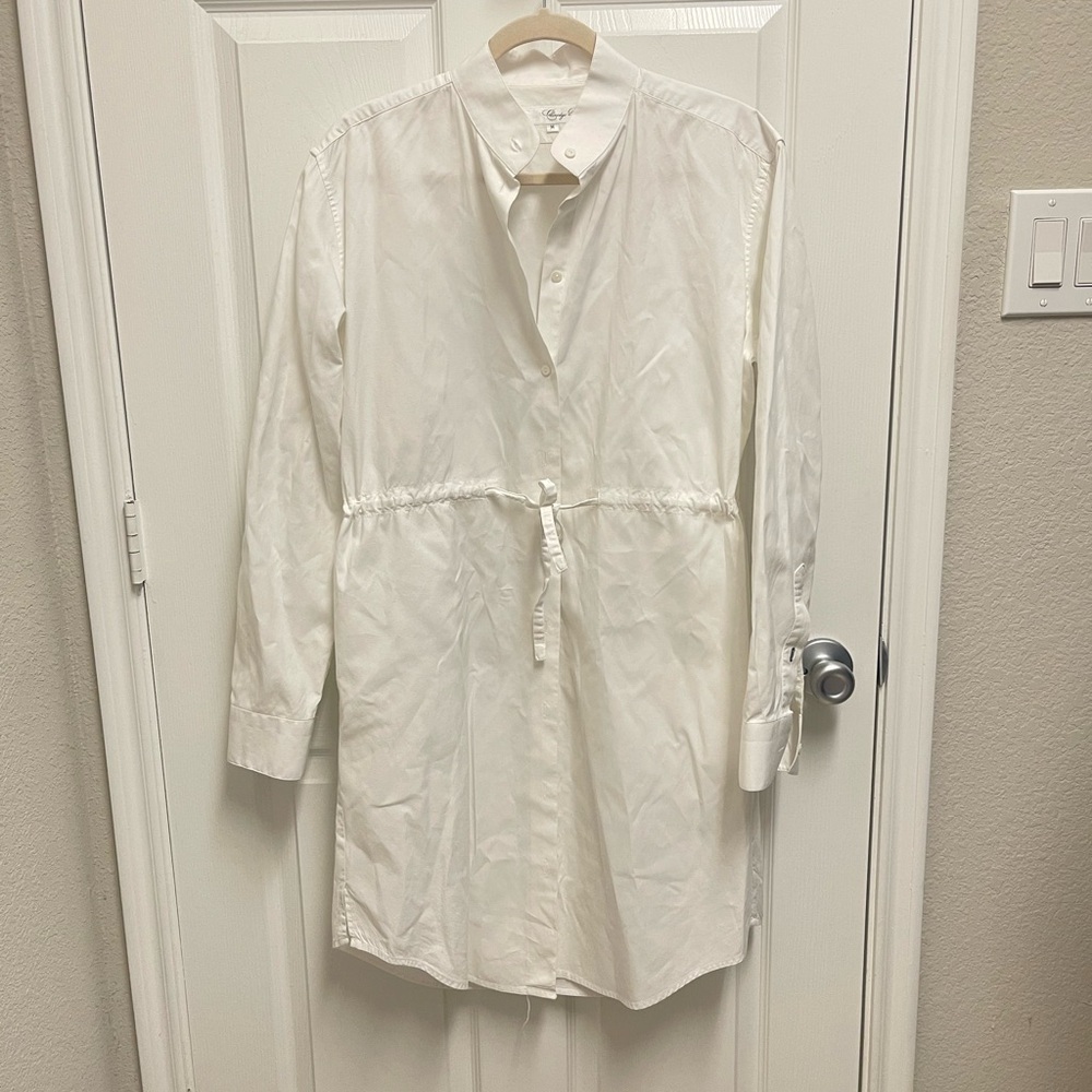 Claridge + King White Button Down Shirt Dress
